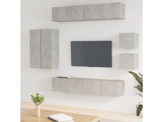 8dílný set TV skříněk betonově šedý kompozitní dřevo