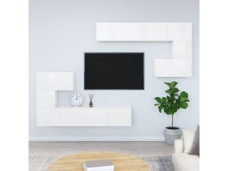 Nástěnná TV skříňka bílá s vysokým leskem kompozitní dřevo