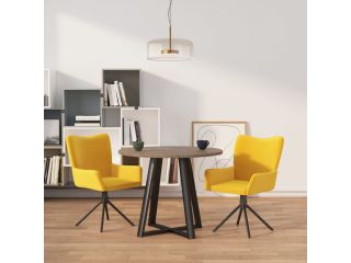 Otočné jídelní židle 2 ks žluté samet