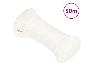vidaXL Lodní lano celobílé 5 mm 50 m polypropylen