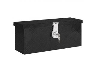 Úložný box černý 50 x 20,5 x 15 cm hliník