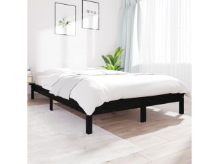 Rám postele černý 180 x 200 cm masivní borovice Super King