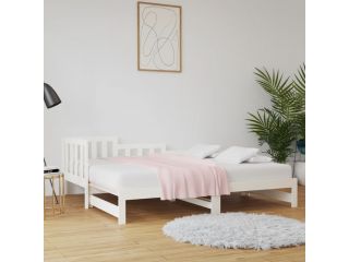 Výsuvná postel bílá 2x (80 x 200) cm masivní borovice