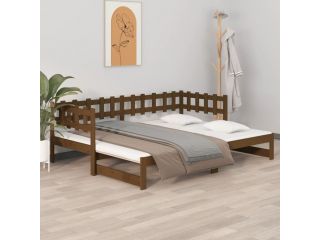 Výsuvná postel medově hnědá 2x (80 x 200) cm masivní borovice