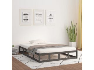 Rám postele šedý 120 x 190 cm Small Double masivní dřevo