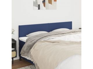 Čelo postele 2 ks modré 80 x 5 x 78/88 cm textil