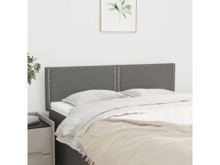 Čela postele 2 ks tmavě šedá 72 x 5 x 78/88 cm textil