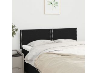 Čela postele 2 ks černá 72 x 5 x 78/88 cm textil