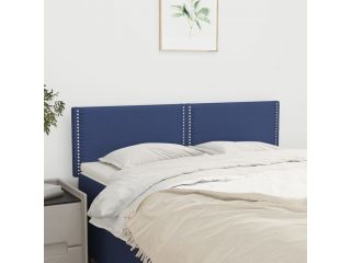 Čela postele 2 ks modrá 72 x 5 x 78/88 cm textil