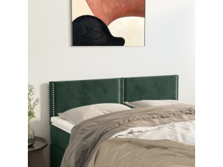 vidaXL Čela postele 2 ks tmavě zelená 72 x 5 x 78/88 cm samet