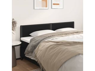 Čelo postele 2 ks černé 80 x 5 x 78/88 cm umělá kůže