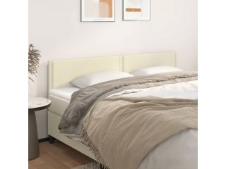 Čelo postele 2 ks krémové 80 x 5 x 78/88 cm umělá kůže