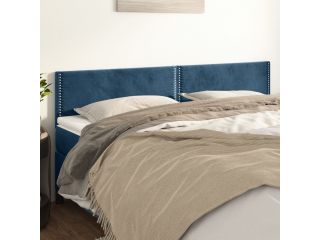 vidaXL Čelo postele 2 ks tmavě modré 80 x 5 x 78/88 cm samet