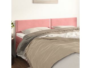 Čelo postele 2 ks růžové 100x5x78/88 cm samet