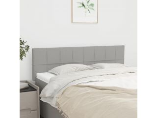Čela postele 2 ks světle šedá 72 x 5 x 78/88 cm textil