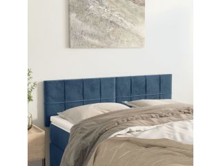 Čela postele 2 ks tmavě modrá 72 x 5 x 78/88 cm samet