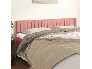 Čelo postele 2 ks růžové 80 x 5 x 78/88 cm samet
