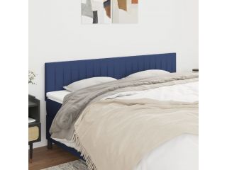 Čelo postele 2 ks modré 90x5x78/88 cm textil