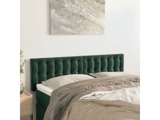 vidaXL Čela postele 2 ks tmavě zelená 72 x 5 x 78/88 cm samet