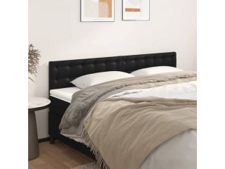 Čelo postele 2 ks černé 80 x 5 x 78/88 cm umělá kůže