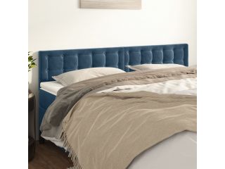 Čelo postele 2 ks tmavě modré 80 x 5 x 78/88 cm samet