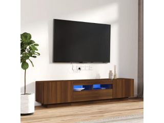 2dílný set TV skříněk s LED světly hnědý dub kompozitní dřevo