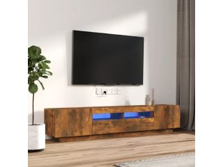 2dílný set TV skříněk s LED světly kouřový dub kompozitní dřevo