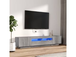 2dílný set TV skříněk s LED světly šedý sonoma kompozitní dřevo