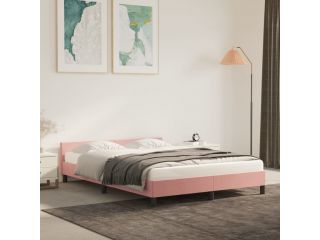 Rám postele s čelem růžový 140x200 cm samet