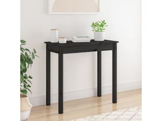 Konzolový stolek černý 80 x 40 x 75 cm masivní borové dřevo