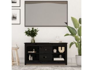 TV skříňka černá 103 x 36,5 x 52 cm masivní borové dřevo