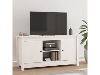 TV skříňka bílá 103 x 36,5 x 52 cm masivní borové dřevo