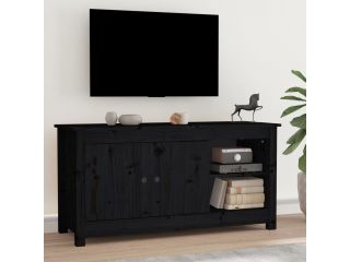 TV skříňka černá 103 x 36,5 x 52 cm masivní borové dřevo