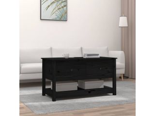 Konferenční stolek černý 102 x 49 x 55 cm masivní borové dřevo