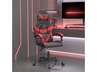 Otočná herní židle černá a červená umělá kůže