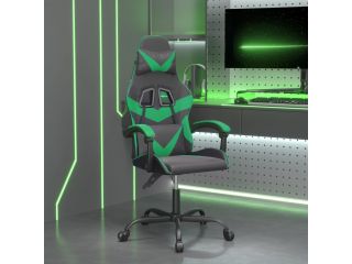 Otočná herní židle černá a zelená umělá kůže