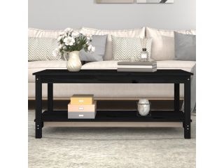 Konferenční stolek černý 110 x 55 x 45 cm masivní borové dřevo