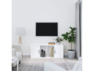 TV skříňka lesklá bílá 100x35x40 cm kompozitní dřevo