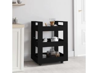 Kuchyňský vozík černá 60 x 45 x 80 cm kompozitní dřevo