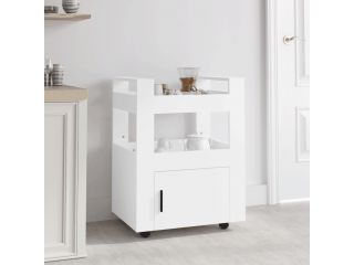 Kuchyňský vozík bílý 60 x 45 x 80 cm kompozitní dřevo