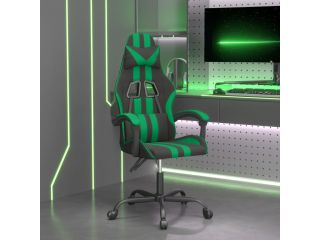 Herní židle černá a zelená umělá kůže
