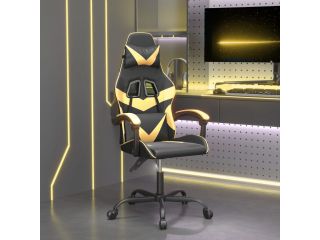 Herní židle černá a zlatá umělá kůže