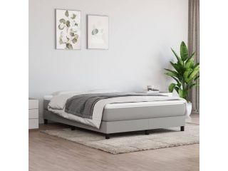 Box spring postel světle šedá 140x200 cm textil