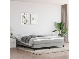 Box spring postel světle šedá 160x200 cm textil