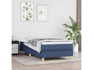 Box spring postel modrá 80 x 200 cm textil