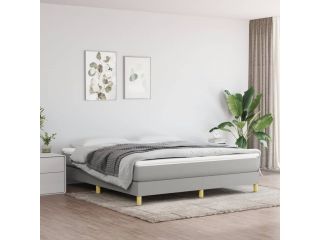 Box spring postel světle šedá 180x200 cm textil
