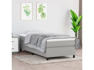 Box spring postel světle šedá 80 x 200 cm textil