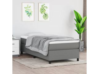 Box spring postel tmavě šedá 80 x 200 cm textil