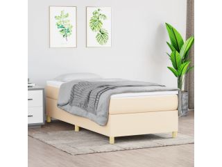 Box spring postel krémová 80 x 200 cm textil