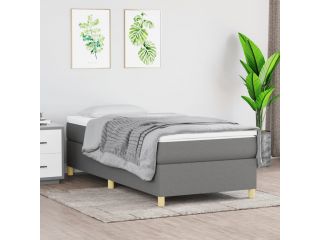 Box spring postel tmavě šedá 90x200 cm textil